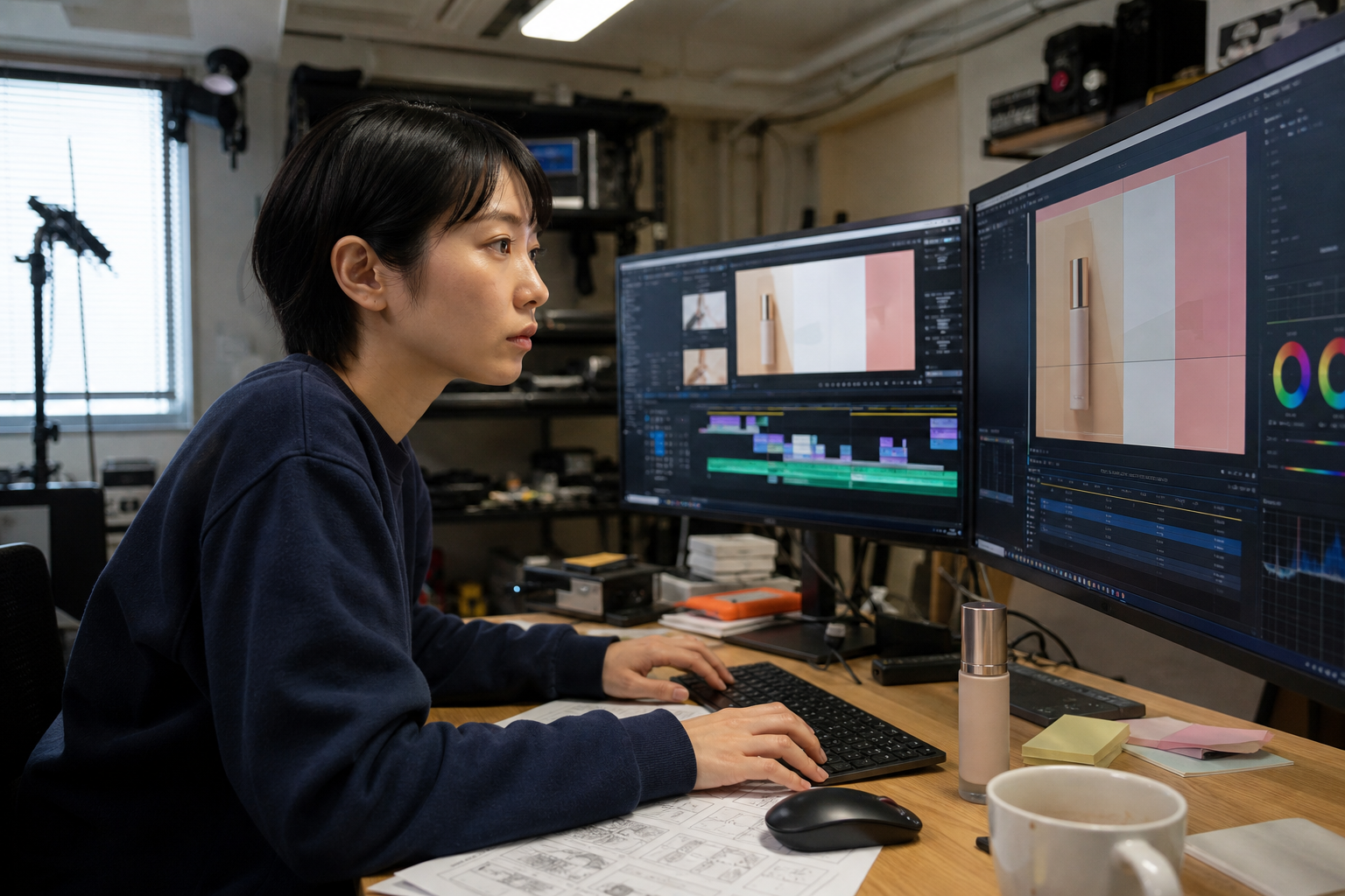 人とAIが同じ現場で制作する様子